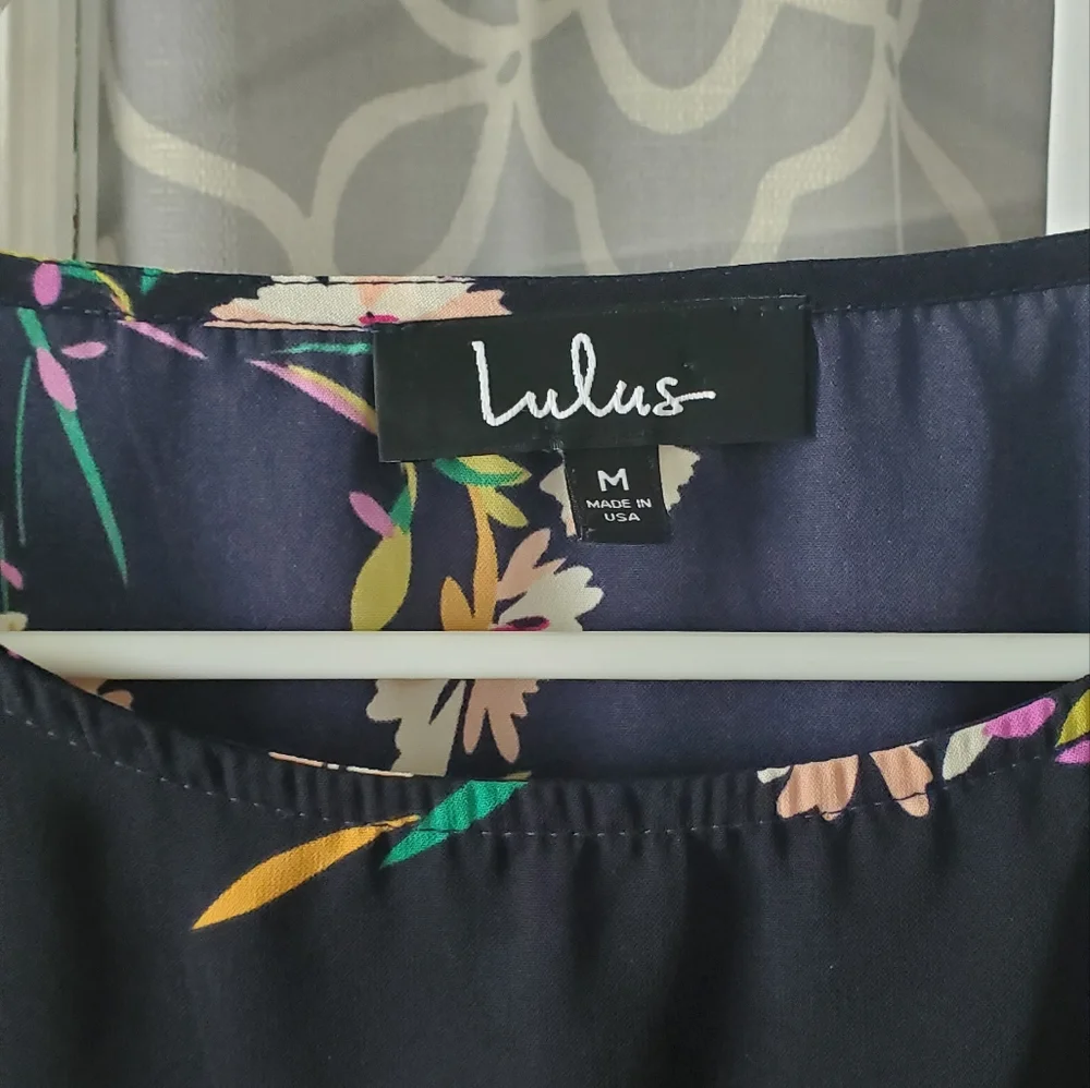 Lulus M floral dress black - Picture 3 of 5